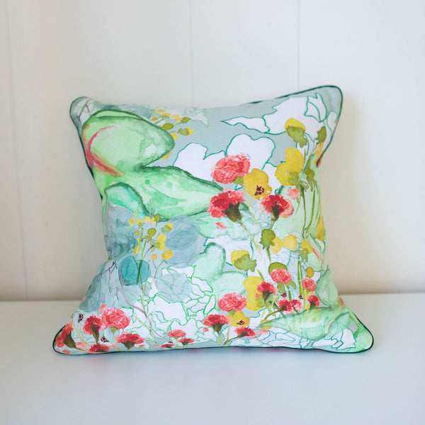 Secret Garden Pillow in Mint