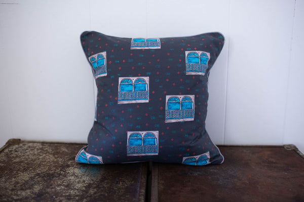 Uptown Windows Pillow in Charcoal
