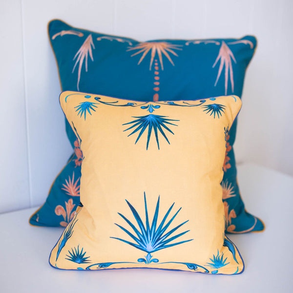 French Palm Pillow in Gold
