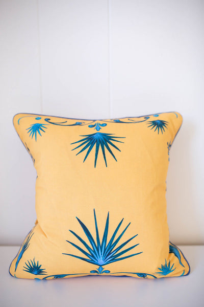 French Palm Pillow in Gold