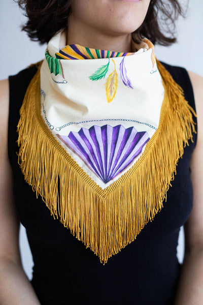 Mardi Gras Fringe Scarf in Yellow
