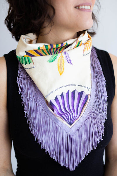 Mardi Gras Fringe Scarf in Yellow