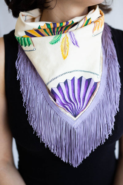 Mardi Gras Fringe Scarf in Yellow