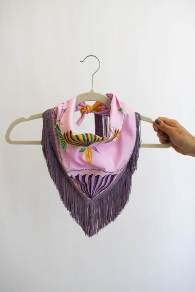 Mardi Gras Fringe Scarf in Lavender