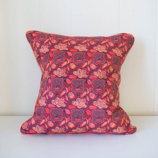 Magnolia Pillow in Burgundy