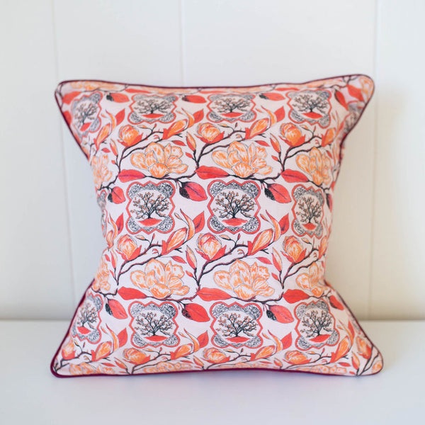 Magnolia Pillow in Peach