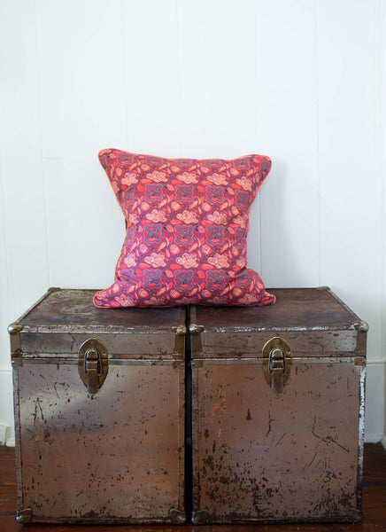 Magnolia Pillow in Burgundy