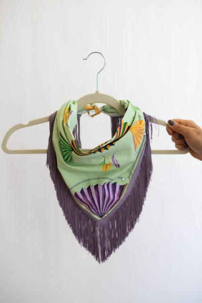 Mardi Gras Fringe Scarf in Green