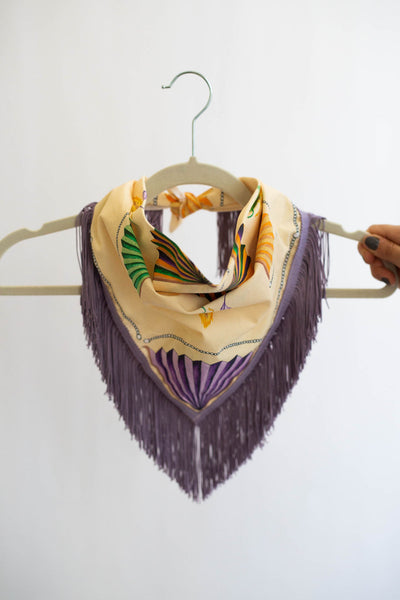 Mardi Gras Fringe Scarf in Yellow