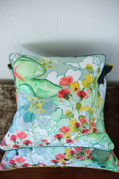 Secret Garden Pillow in Mint