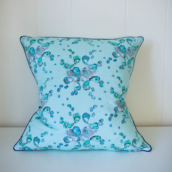 Oyster Pillow in Calm Aqua