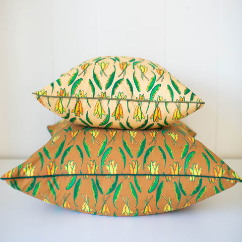 Banana Leaf Pillow in Toasted Sand