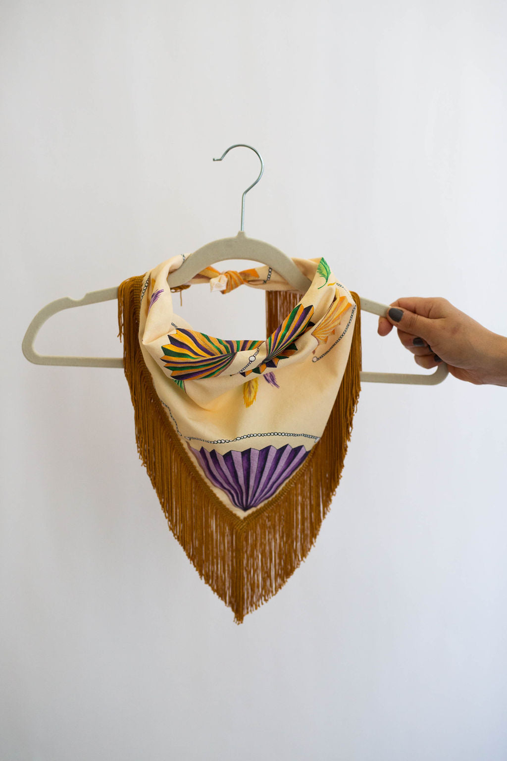 Mardi Gras Fringe Scarf in Yellow