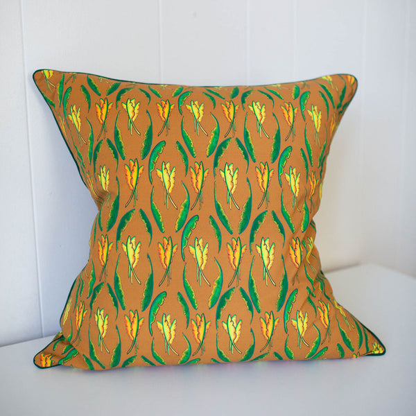 Banana Leaf Pillow in Toasted Sand