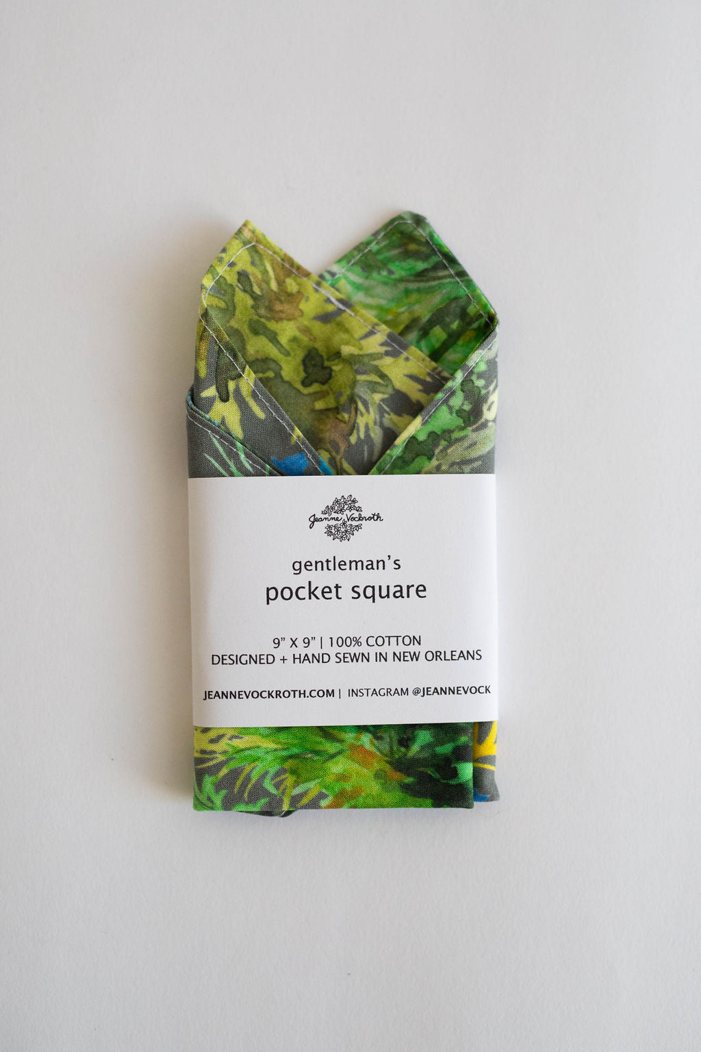 Gentleman’s Pocket Square in Gray French Quarter Fern