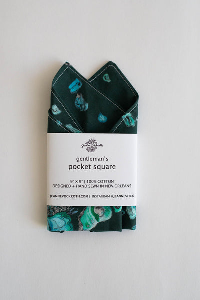 Gentleman's Pocket Square in Dark Teal Oyster