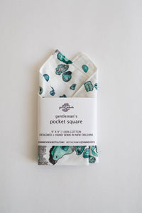 Gentleman's Pocket Square in White Oyster Pattern