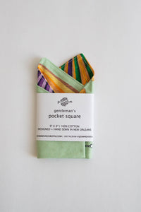 Mardi Gras Gentleman's Pocket Square in Green