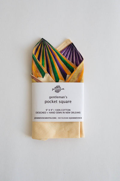 Mardi Gras Gentleman's Pocket Square in Yellow