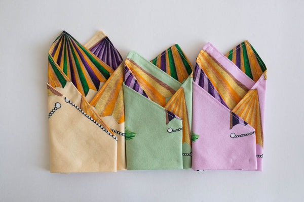 Mardi Gras Gentleman's Pocket Square in Green
