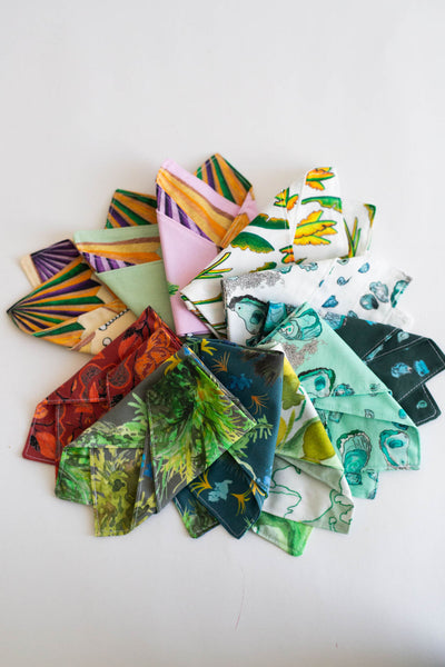 Gentleman’s Pocket Square in Gray French Quarter Fern
