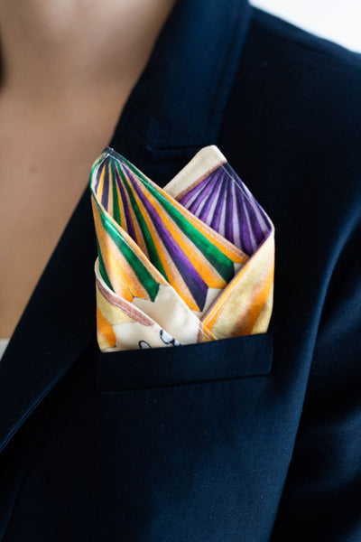 Mardi Gras Gentleman's Pocket Square in Yellow
