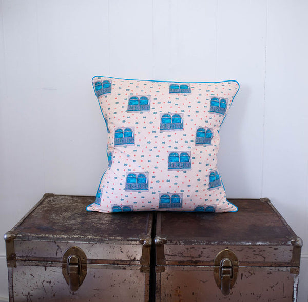 Uptown Windows Pillow in Pale Peach