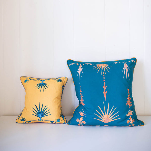 French Palm Pillow in Gold