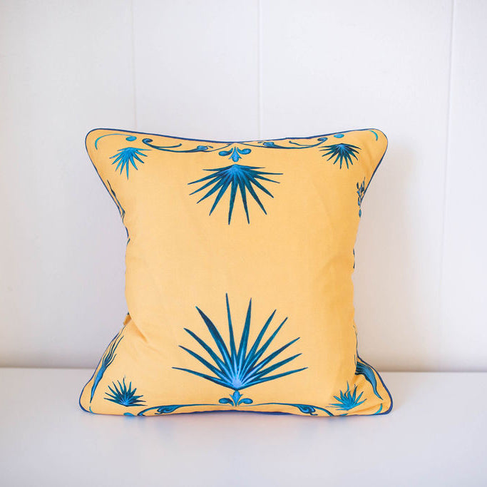 French Palm Pillow in Gold