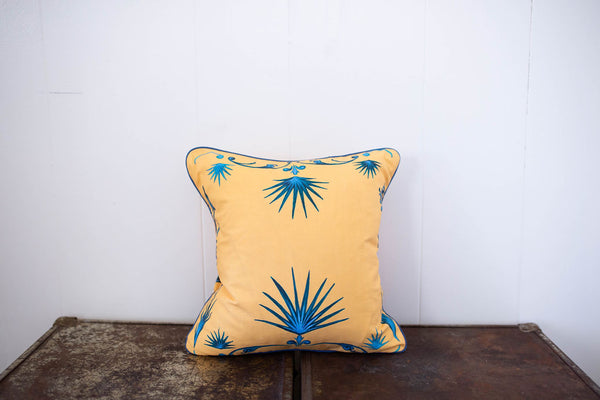 French Palm Pillow in Gold