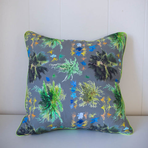 French Quarter Ferns Pillow in Warm Gray