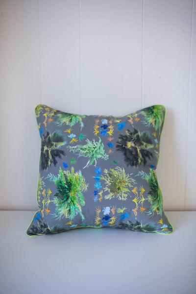 French Quarter Ferns Pillow in Warm Gray