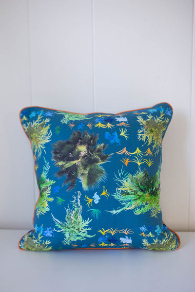 French Quarter Ferns Pillow in Royal Blue