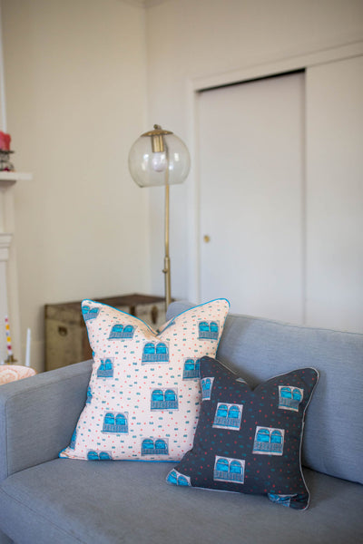 Uptown Windows Pillow in Charcoal