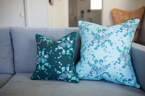 Oyster Pillow in Calm Aqua