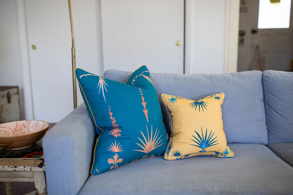 French Palm Pillow in Gold