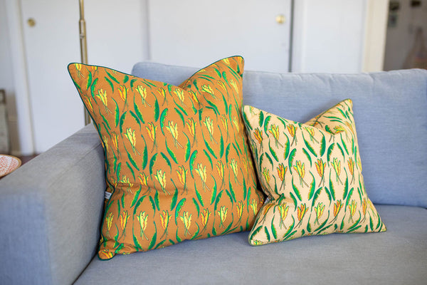 Banana Leaf Pillow in Toasted Sand