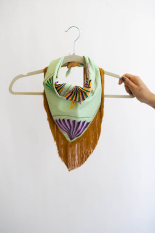 Mardi Gras Fringe Scarf in Green