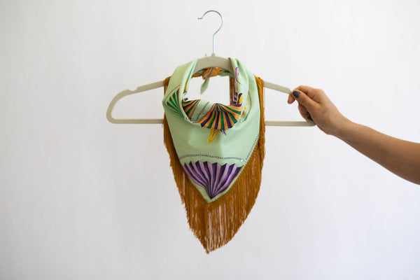 Mardi Gras Fringe Scarf in Green