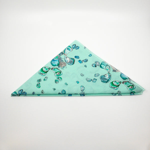 Louisiana Oyster Bandana in Teal