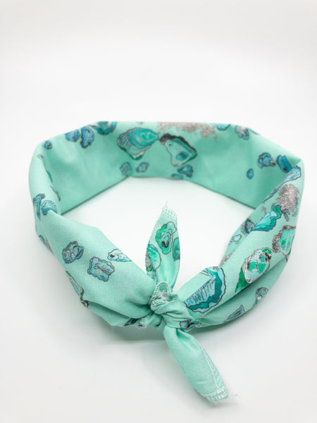 Louisiana Oyster Bandana in Teal