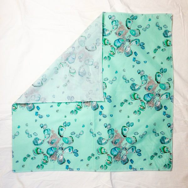Louisiana Oyster Bandana in Teal