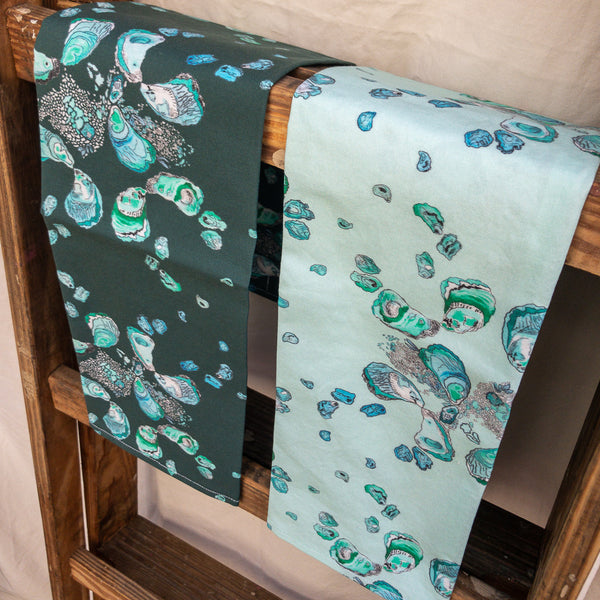 Oyster Tea Towel in Deep Teal
