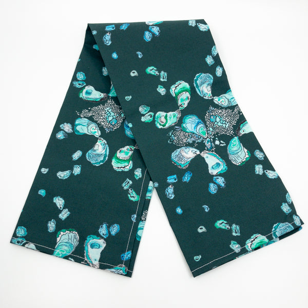 Oyster Tea Towel in Deep Teal