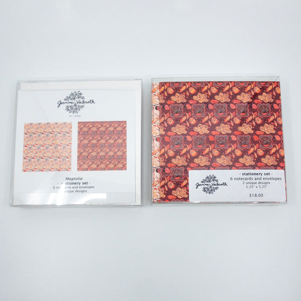 Pink Magnolia Floral Stationery Set