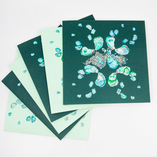 Teal Oyster Watercolor Stationery Set