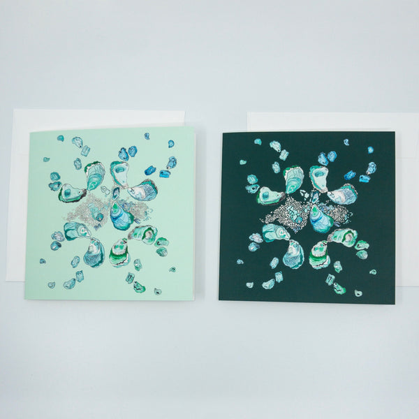 Teal Oyster Watercolor Stationery Set