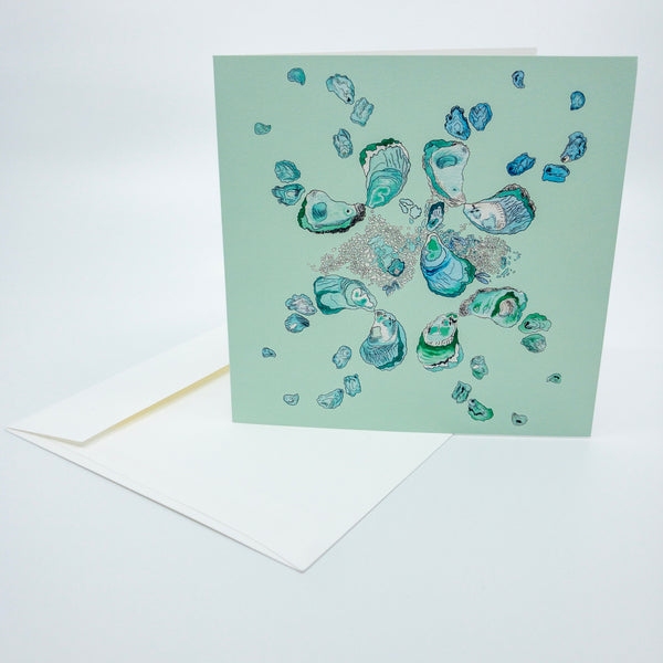 Teal Oyster Watercolor Stationery Set