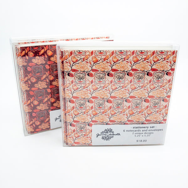 Pink Magnolia Floral Stationery Set