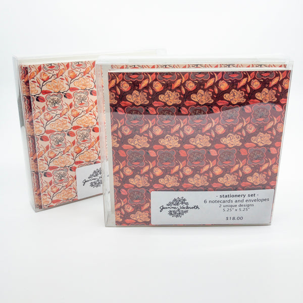 Pink Magnolia Floral Stationery Set